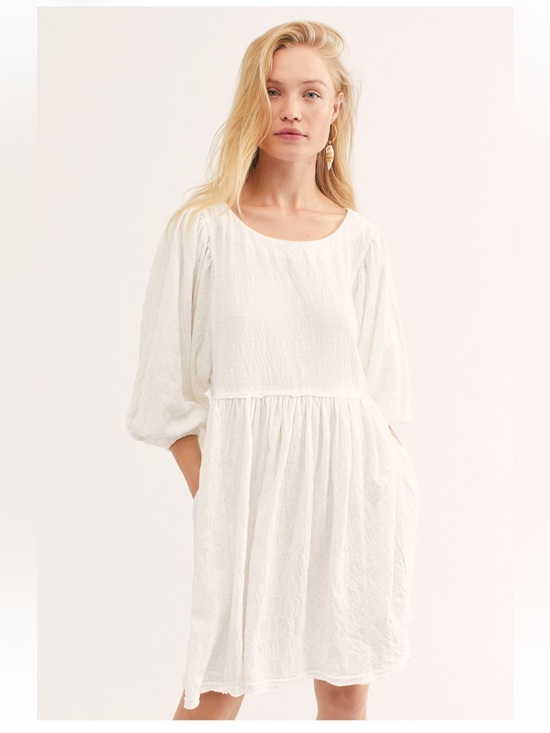 Free People Dresses & Skirts - Free People Beach Get Obsessed Babydoll Dress - Ivory NWT - Small